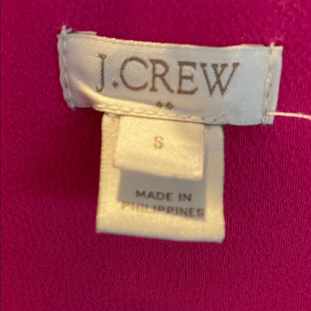 J.Crew Hot Pink PullOver Shift Dress Size S Patch Pockets Shoulder Tabs HighLow - Picture 4 of 15
